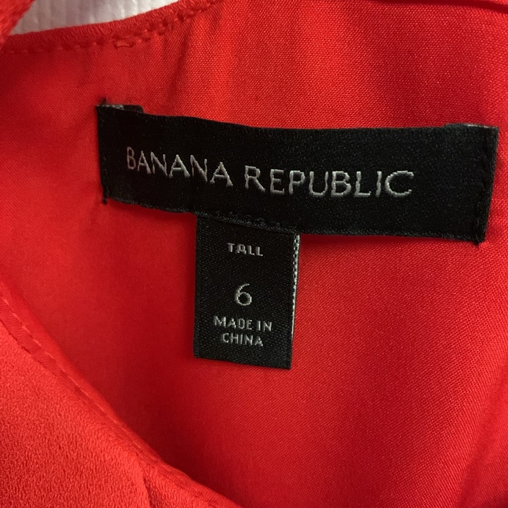 BANANA REPUBLIC Crepe Cut Out Dress bright red Size 6 TALL Wedding Spring - Picture 7 of 10